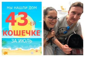 Годовалая Галенька познакомилась со своими хозяевами!
