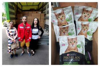 "МУРКОША" принимает подарки от Красного Креста и Purina® PRO PLAN®